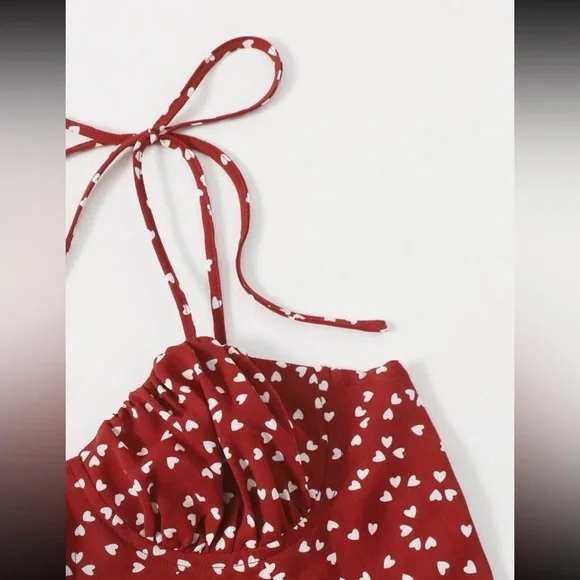 Chiffon trim strap ditsy dresss XS - Picture 2 of 3